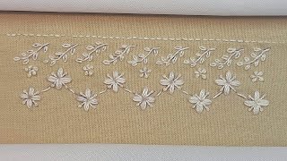 White Embroidery Tutorial  Super simple amp Beautiful Granitos stitch [upl. by Anaidiriv]