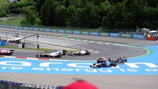 Formel 1 GP der Steiermark Start und Crash 2021 [upl. by Muffin]