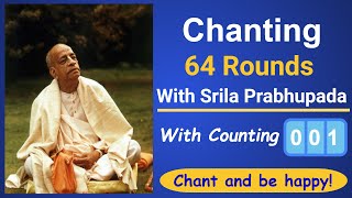 Srila Prabhupada Chanting Japa 64 rounds  Prabhupada Japa video with counting [upl. by Innor]