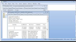 أسلوب الانحدار الخطي البسيط مع التطبيق على برنامج Eviews [upl. by Etteniotna]