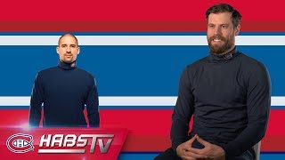 Habs try on and rate Tomas Plekanecs turtleneck [upl. by Epolulot]