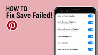 How To Fix Save Failed In Pinterest App Step by step Guide easy [upl. by Weslee53]