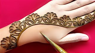 Very beautiful stylish back hand mehndi design  easy mehndi design  mehndi ka design  mehndi [upl. by Daniell]