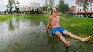 GoPro  Basen Bydgoszcz po deszczu zabawa na Wyspie Młyńskiej 190715 [upl. by Neelloc]