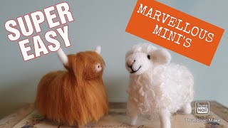 Beginner Needle Felt HIGHLAND COW AND SHEEP  Needle Felted Animals Needle Felting For Beginners [upl. by Cony]