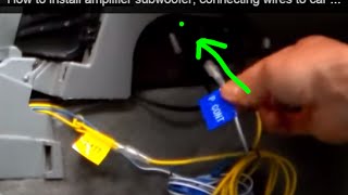 How to install amplifier subwoofer connecting wires to car stereo [upl. by Yentruok176]