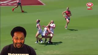 BEST amp WORST HITS BUMPS amp FIGHTS IN WOMENS AFL  AMERICAN REACTION [upl. by Melania]