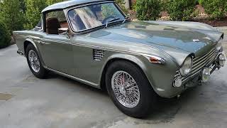 1965 Triumph TR4A with 39L Rover V8 260HP  AC PS Nissan R200 IRS Rear Axle [upl. by Elimac]