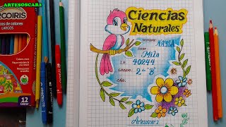 CARATULA DE CIENCIAS NATURALES  Portadas bonitas [upl. by Drageruaeb]