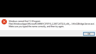 Fix Win32BridgeServerexe Startup Error on Windows 10 [upl. by Mcclenaghan]