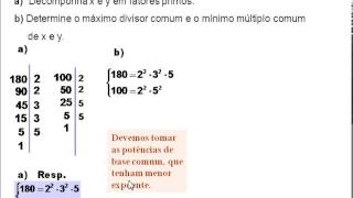 15 Potenciação e Radiciação Exerc 15 VUNESP mmc e mdc [upl. by Gonzalez]