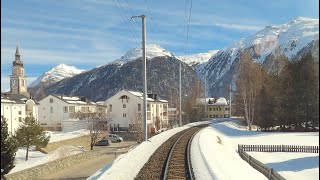 ★ 4K 🇨🇭Chur  Albulabahn  St Moritz cab ride Switzerland 022020 [upl. by Jeniece]