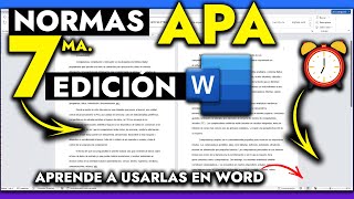 EN SOLO 3 PASOS  Cómo usar las Normas APA en WORD 7ma Edición  FORMATO APA EN WORD [upl. by Atineb727]