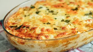 White Sauce Pasta And Chicken Bake  Creamy Bechamel Sauce [upl. by Annaer]