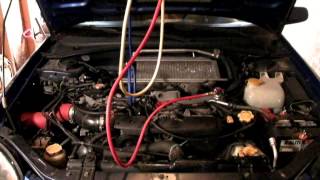 Checking Pressures amp Charging Automotive Air Conditioning 134A AC [upl. by Leakcim]