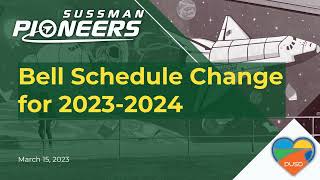 Sussman Middle School 202324 Bell Schedule [upl. by Ttennej]