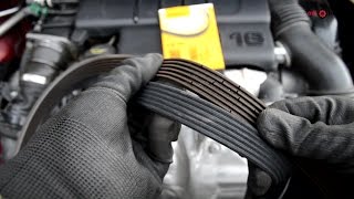 16 HDI TDCI  How to remove and replace auxiliary drivebelt Peugeot Citroen Ford [upl. by Repard]