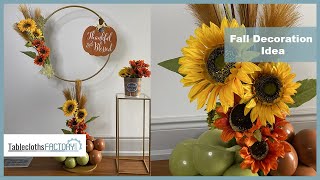 Fall Decoration Idea  How To  DIY  Tableclothsfactorycom [upl. by Sutherlan718]