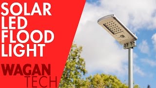 Solar LED Flood Light HowTo Install  Pole mounted Wall Mounted [upl. by Aggappe73]