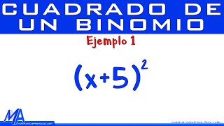 Cuadrado de un binomio  Ejemplo 1 [upl. by Fredette]