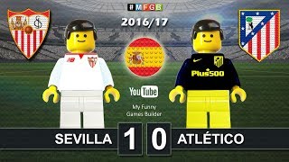 Sevilla vs Atletico Madrid 10 • LaLiga 2017 23102016 goal highlights Lego Football [upl. by Haisi]