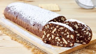 Chocolate Salami You dont need an oven to make this delicious dessert [upl. by Nnylekoorb]