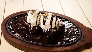 Sizzling Brownie Recipe  Sizzler Chocolate Dessert  CookingShooking [upl. by Clinton]