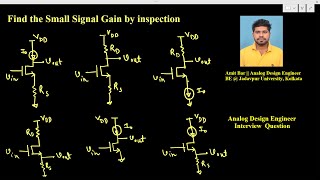 Find the small signal gain and Output impedance by inspectionDetails analysis [upl. by Llerrit]