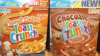 Peanut Butter Toast Crunch amp Chocolate Toast Crunch Cereal Taste Test [upl. by Suoiradal]