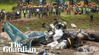 Plane carrying 19 people crashes in Nepal after takeoff [upl. by Enidanreb944]