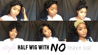 10 ways to style a half wig with NO leave out ft Outre quick weave AMBER [upl. by Lissner]