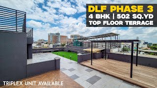 4 BHK Builder Floor in DLF Phase 3  DLF Floors  Top Floor with Terrace [upl. by Atsylak]