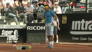 ATP 2010 Rome SF Gulbis vs Nadal [upl. by Nanine]