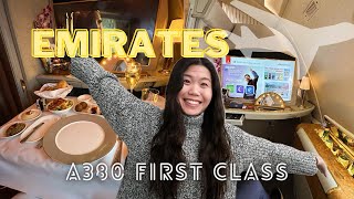 Emirates First Class Review  A380 MXP to JFK [upl. by Herrick809]