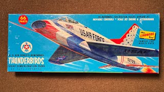 Vintage 1958 Lindberg Models F100 Super Sabre Thunderbirds Model Kit Review [upl. by Killie]