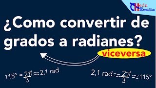 Como convertir grados a radianes 👨‍🏫 radianes a grados  Ejercicios [upl. by Fromma]