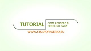 Tutorial  Come Leggere il Cedolino Paga [upl. by Yanahs]