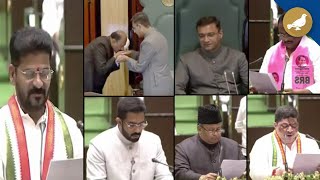 Telangana Assembly Newly elected MLAs take oath as maiden session BJP boycott [upl. by Sina]