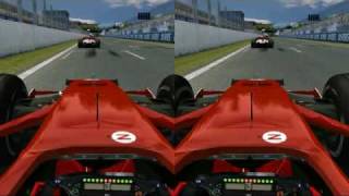 Stereo video of rFactor F1 in Montreal [upl. by Ayokal511]