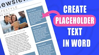 Create placeholder or random text in Microsoft Word [upl. by Hait]