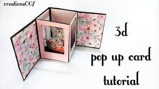 3d Popup Album  How to create popup page  tutorial  DIY  Scrapbook page [upl. by Griff]