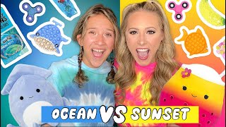 OCEAN 💙🌊🤍 VS SUNSET 💗🌅 💛LEARNING EXPRESS SHOPPING CHALLENGE [upl. by Aleka]