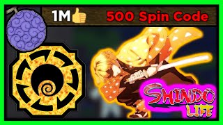 500 SPIN CODE NARUTO OP KG COMING KENJUTSU SKILL DEVIL FRUIT Shindo Life Rellgames Roblox [upl. by Yokoyama428]