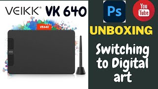 Unboxing  VEIKK VK 640  Graphic tablet  Switching to Digital Art  3000 Rupees Tablet [upl. by Rosana629]