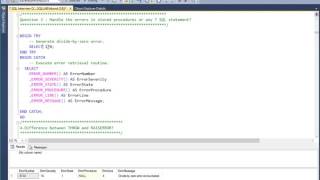 6 Demo SQL Error handling [upl. by Nirroc]