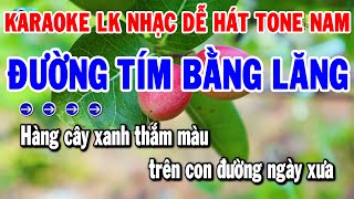 Karaoke Liên Khúc Nhạc Sống Trữ Tình Tone Nam Dễ Hát  Đường Tím Bằng Lăng  Duyên Phận  Thanh Hải [upl. by Ahtimat]