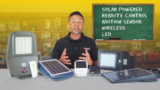 Solar Powered  LED Flood light  with Motion Sensor  Models Overview  No Wiring By Wagan Tech [upl. by Velda]