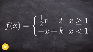 Find the value k that makes the function continuous [upl. by Hoffmann]