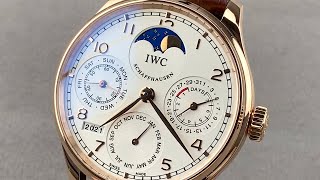 IWC Portugieser Perpetual Calendar IW502306 IWC Watch Review [upl. by Domineca768]