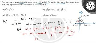 Two vertices of an equilateral triangle are \ 10 \ and \ 10 \ and its third vertex l [upl. by Oniotna]